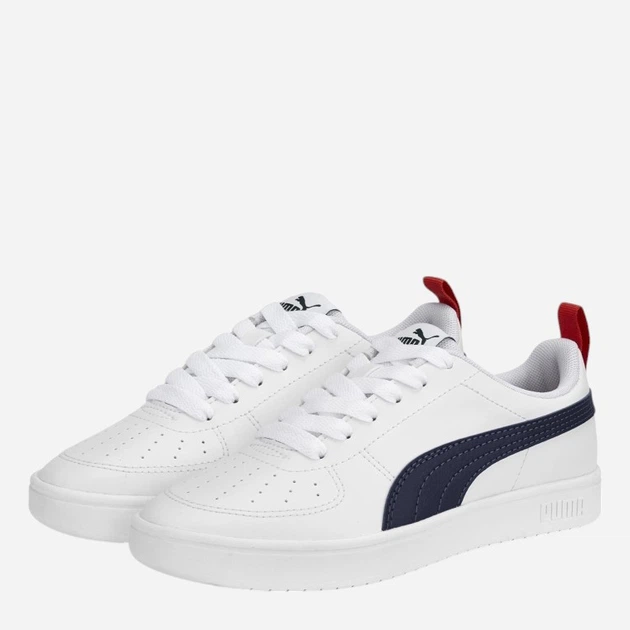 Sneakersy młodzieżowe chłopięce Puma Rickie Jr 38431109 39 (6UK) Białe z granatowym - obraz 2