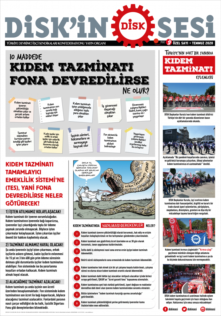 Kıdem tazminatı bildirileri ve duvar gazetesi çıktı