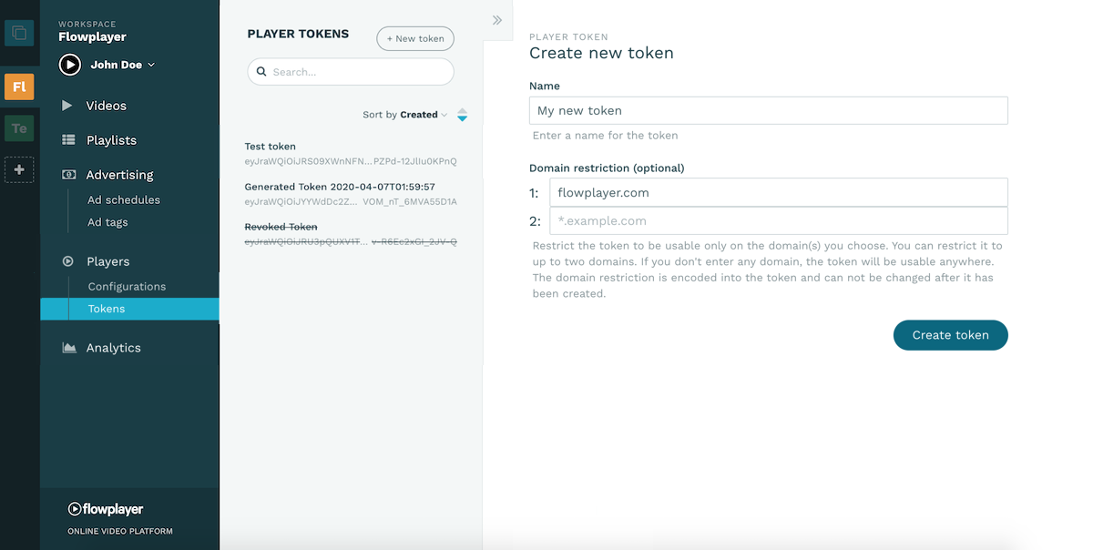 Create a player token