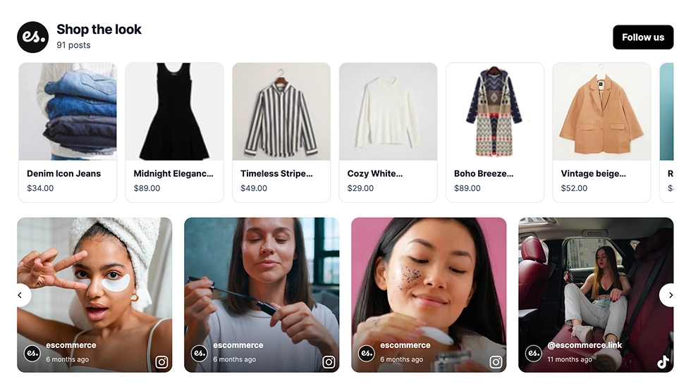 Curseur Instagram Shop the Look