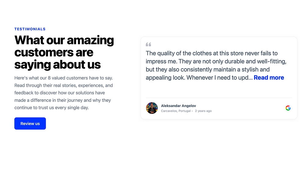 Testimonial Carousel Widget
