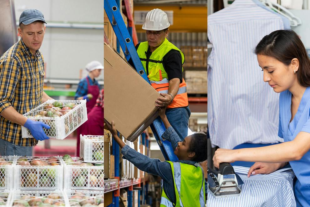 Quarterly European Employment and Social Outlook cover: workers in a factory