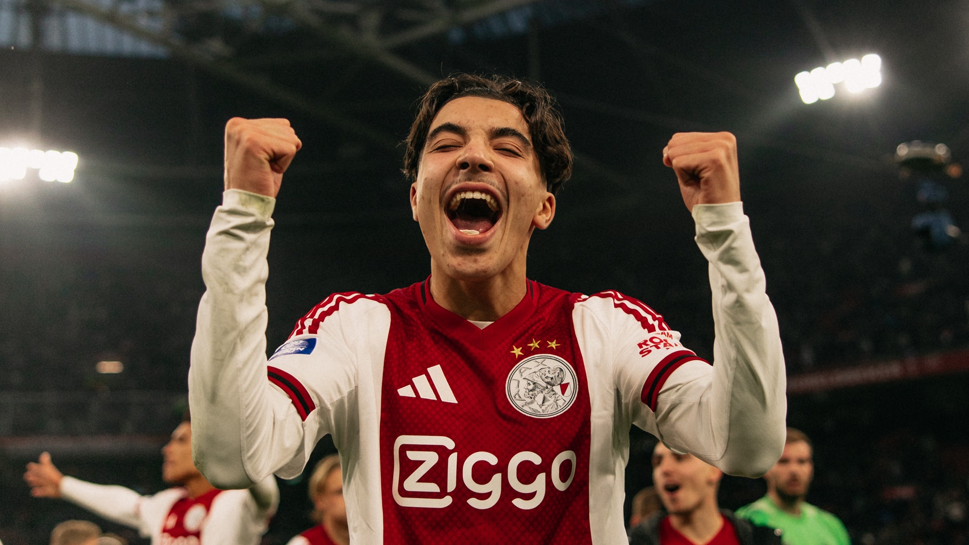 Relief and joy after the final whistle in won Klassieker