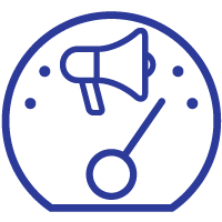 Icon of a megaphone on a dial