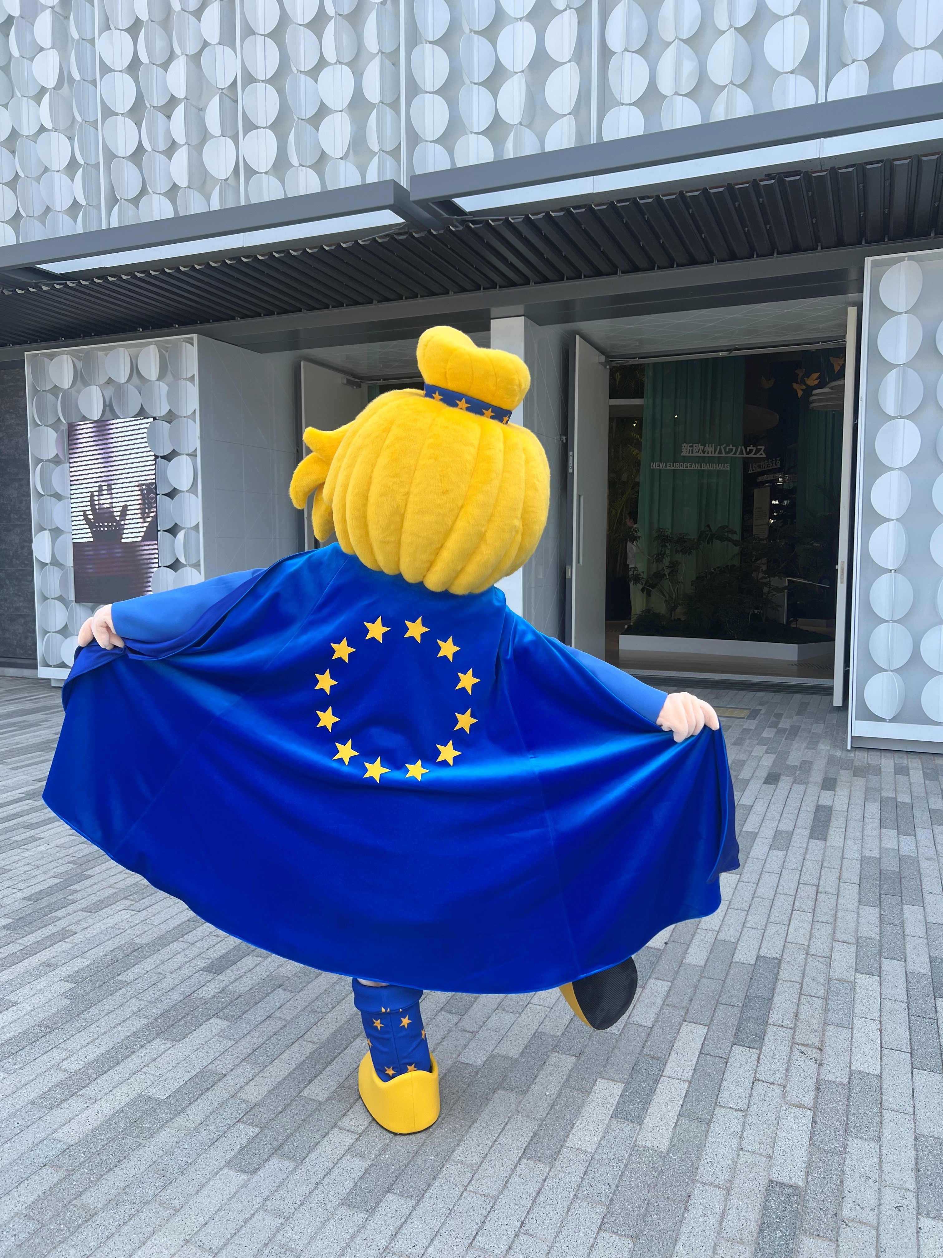 Europa in front of the EU Pavilion