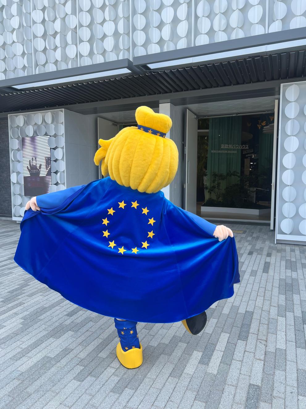 Europa in front of the EU Pavilion