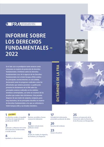 Fundamental Rights Report 2022 FRA opinions cover page