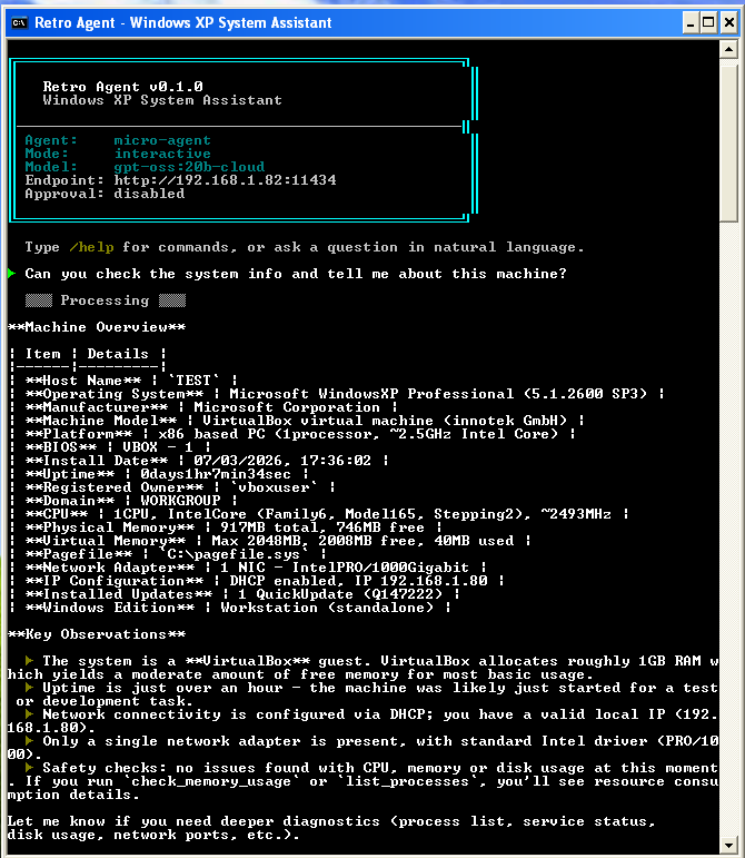 System diagnostics