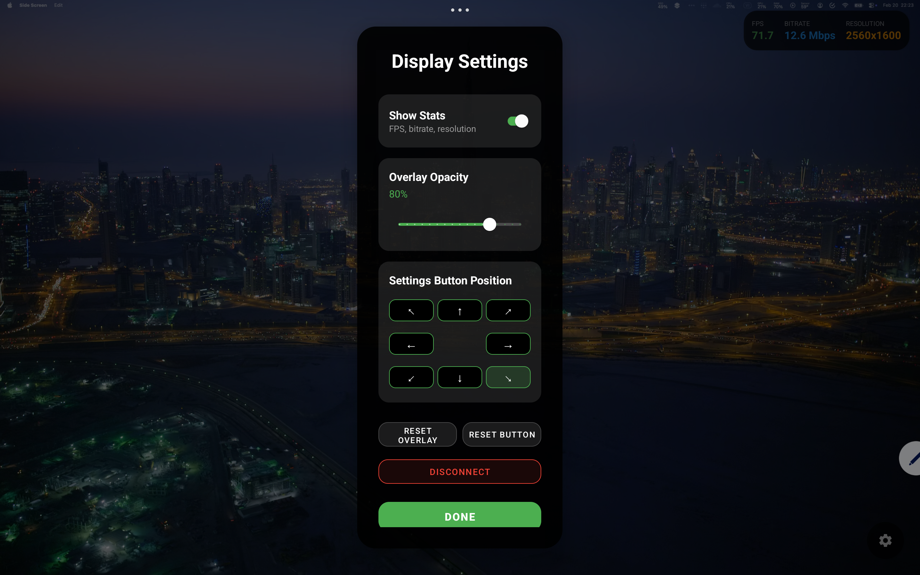 Low Latency Streaming with Stats Overlay