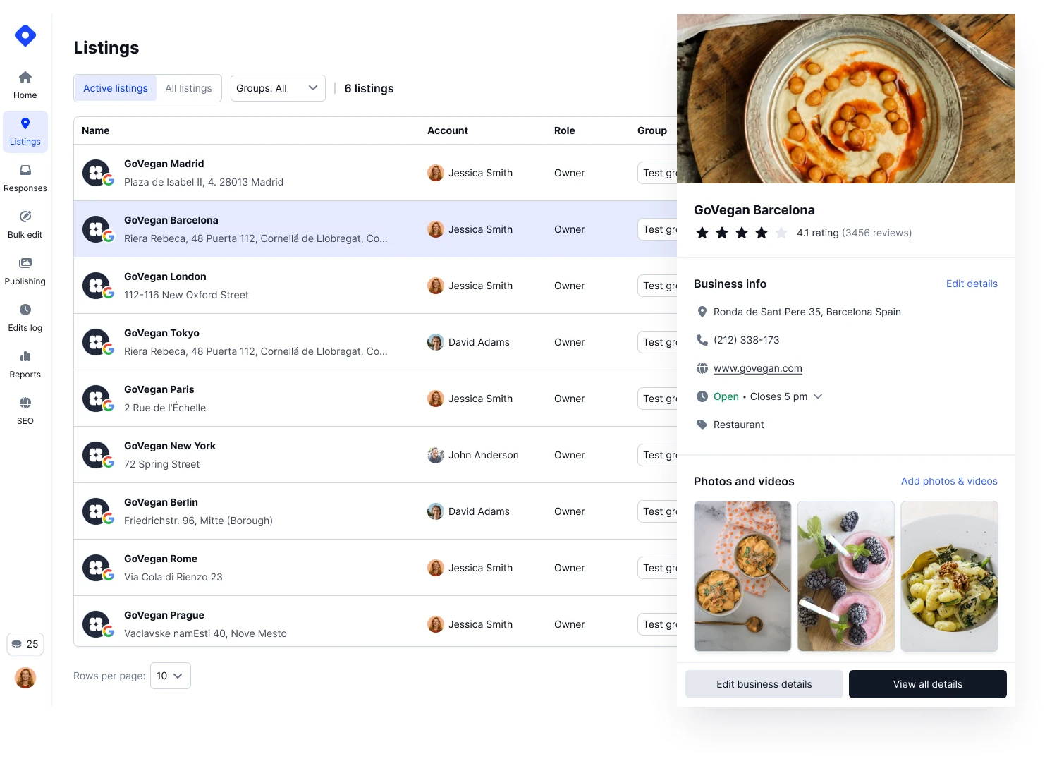 Localith dashboard