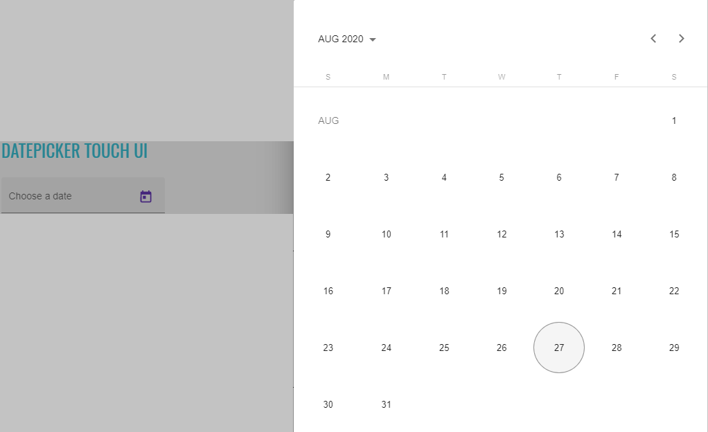 Datepicker touch UI