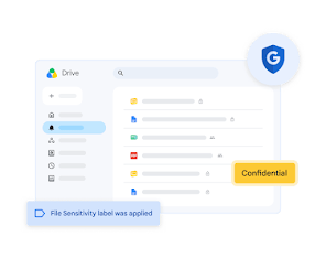 Drive files marked confidential with file sensitivity label applied
