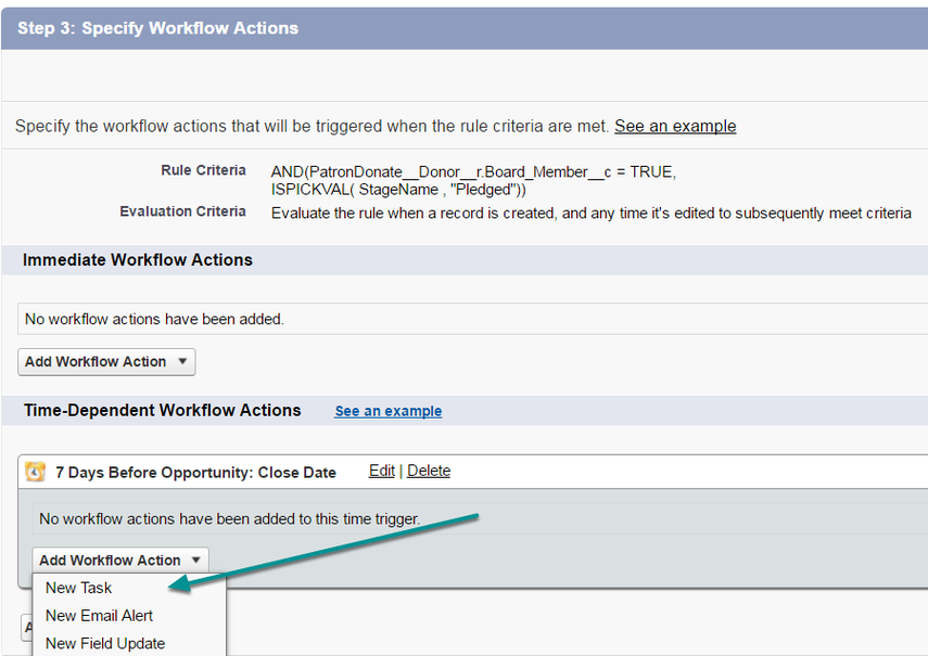 Define the action
