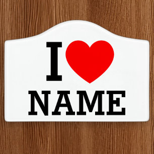 I Heart Name Door Sign