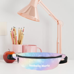 Pretty Pastel Rainbow Sparkle Personalized Fanny Pack