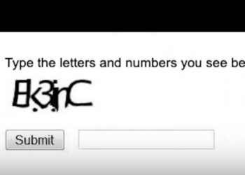 screen grab of illegible captcha text