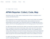APWA Reporter: Collect, Code, Map