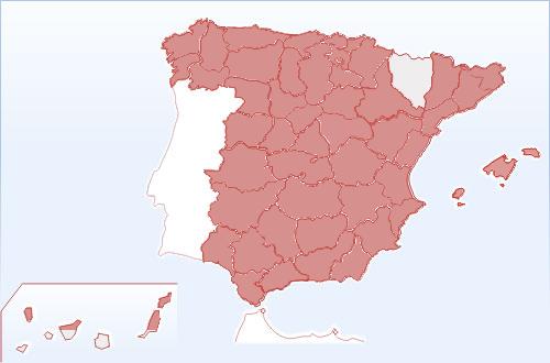 mapa con las provincias de España