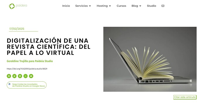 A blog header with a stock photo of a computer and a book atop it.