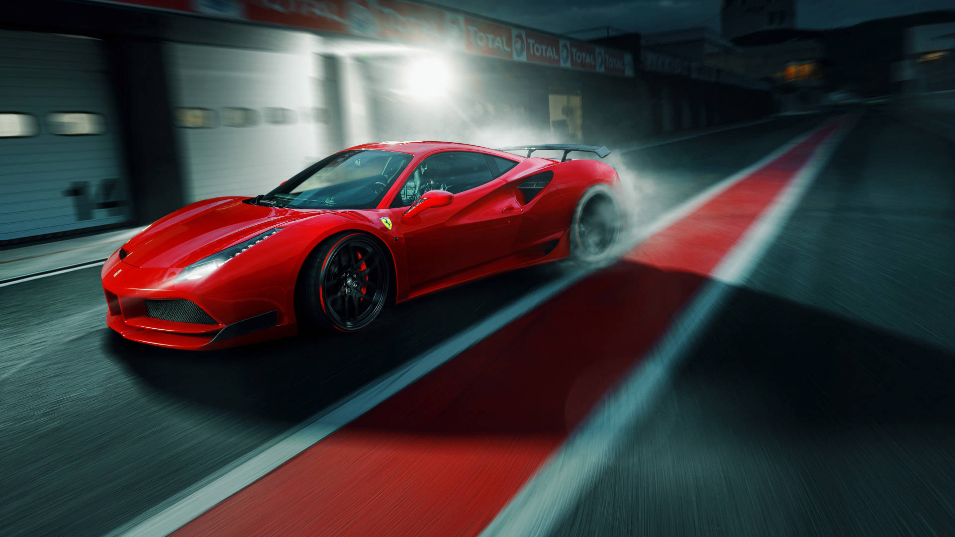 Rot1920x1080 Ferrari 488 Gtb Boxengasse Wallpaper