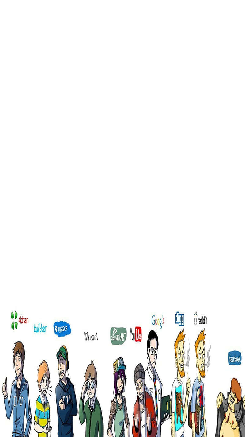 Androidsocial Bakgrund Personifierade Sociala Medieplattformar.