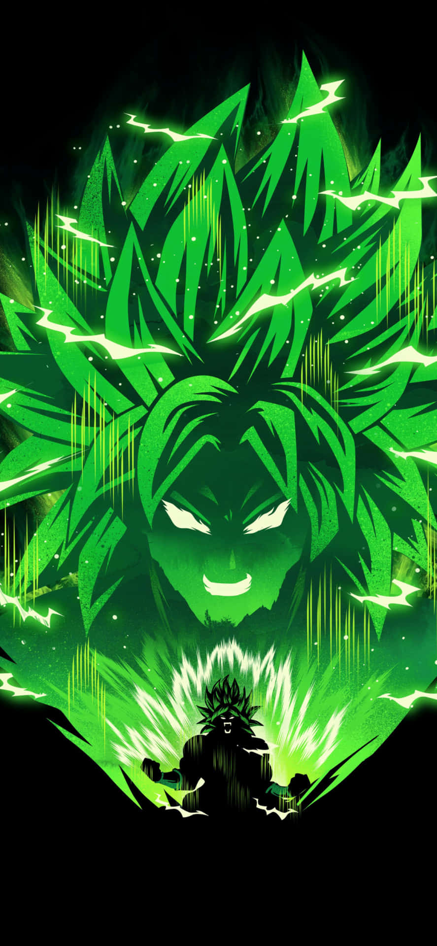 Sfondoverde Super Saiyan Broly Per Iphone Sfondo