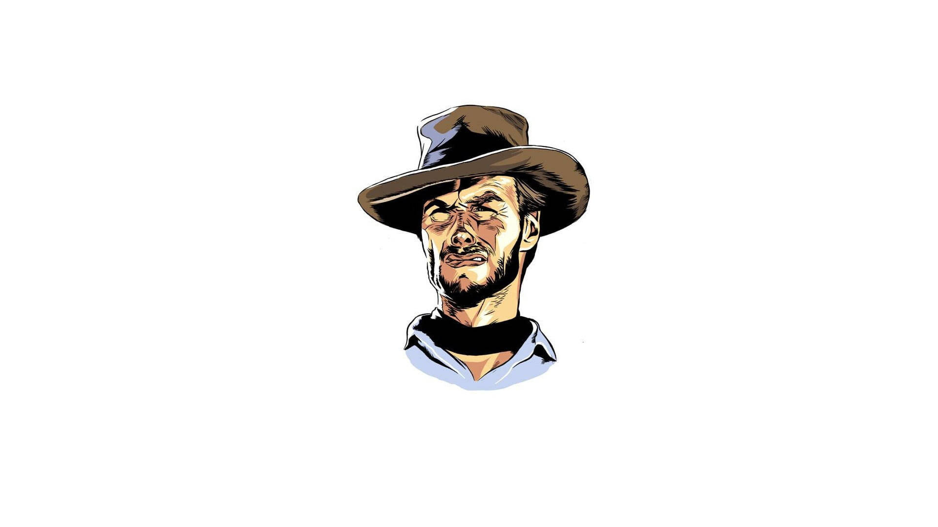 Clint Eastwood Fanart Kepala Bergaya Kartun Wallpaper
