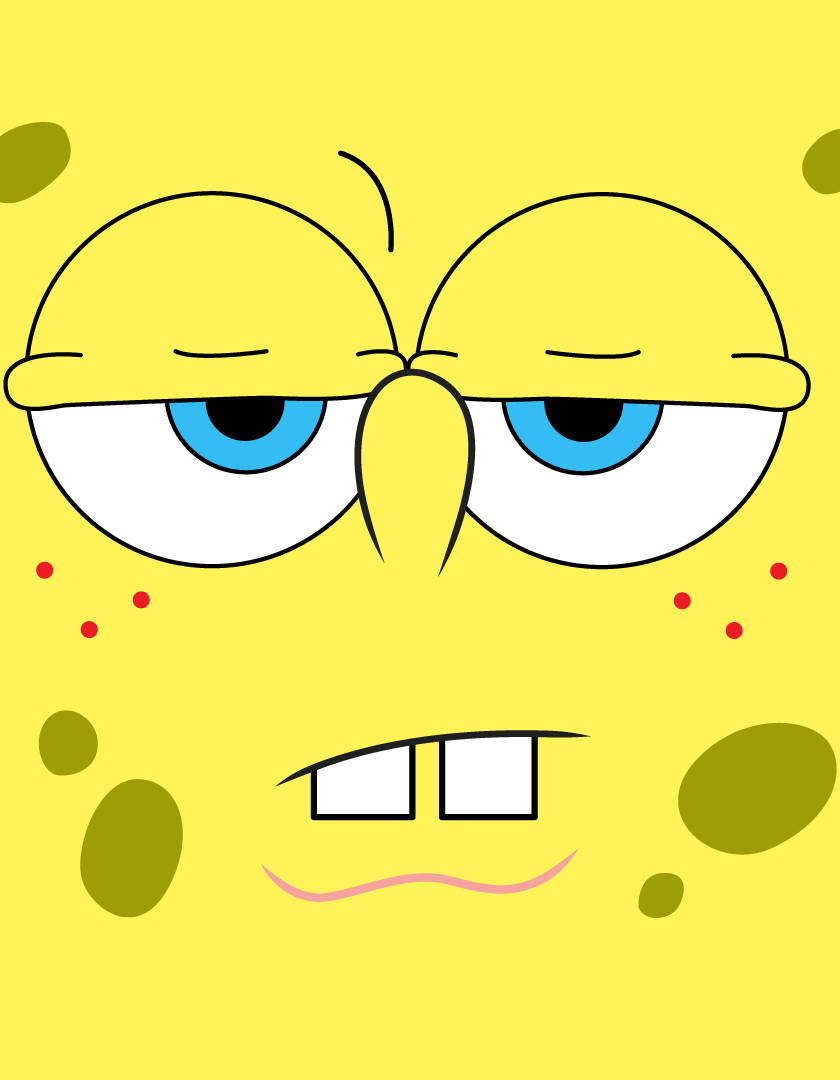 Genial,divertido Rostro De Póker De Bob Esponja. Fondo de pantalla