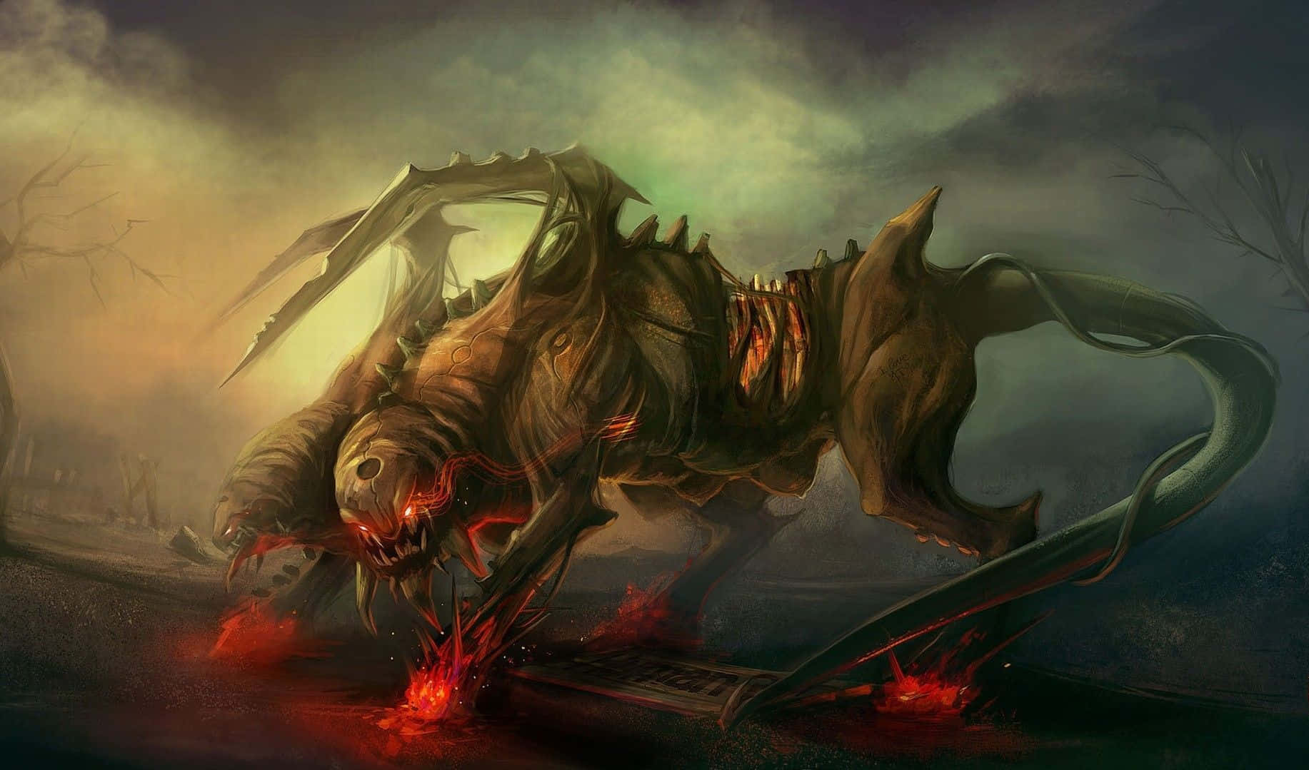 Olento, Jolla On Suuri Pää Ja Suuri Häntä Taustakuva