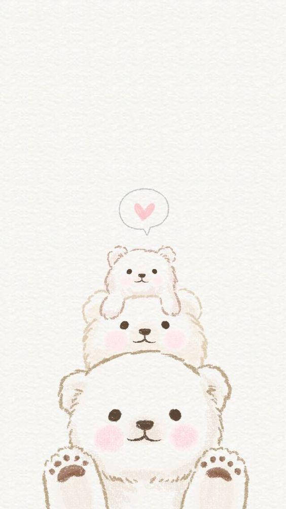 Sød Enkel Bjørne er et mønster med klassiske brune bjørne. Wallpaper