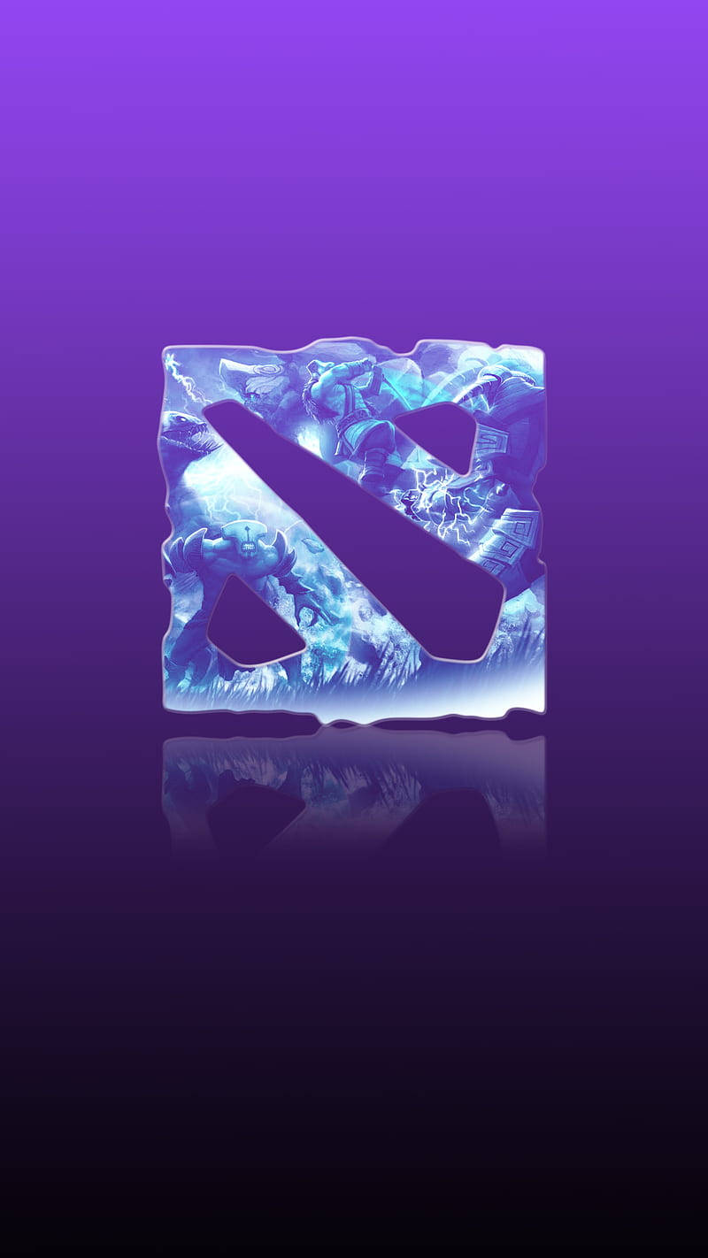 Dota2-logotyp I Lila Gradient. Wallpaper