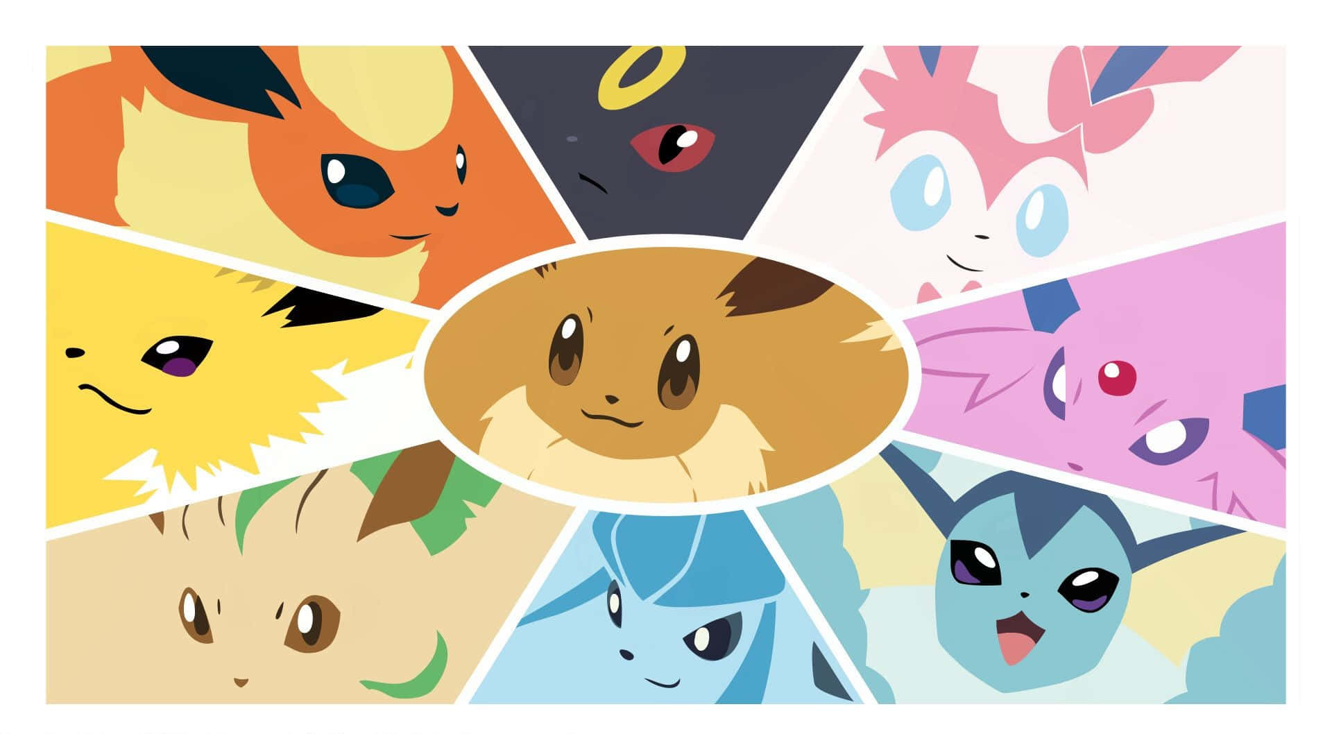 Eeveelutions, Een Serie Van Acht Magische Pokémon Evoluties Achtergrond