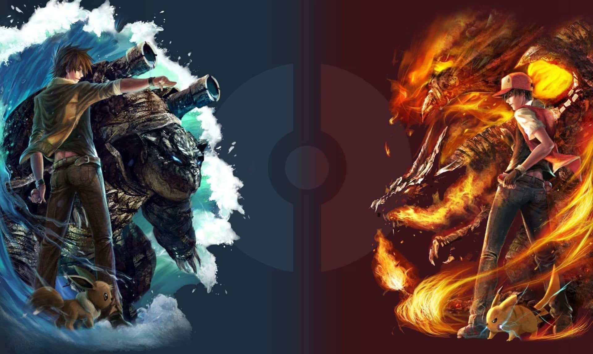 Dosimágenes De Un Hombre Y Una Mujer En Llamas