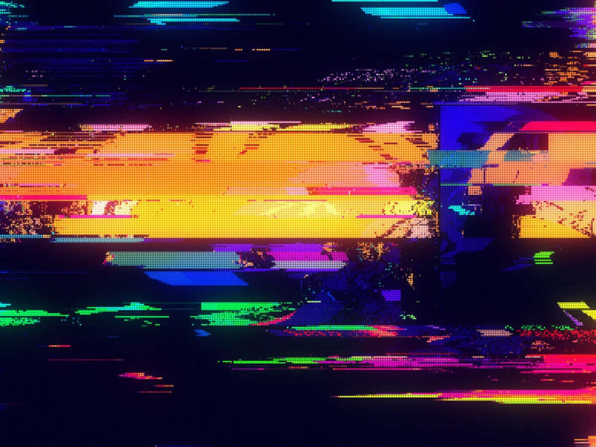 Cyberpunk Estetisk Glitch Effekt Bakgrunnsbildet