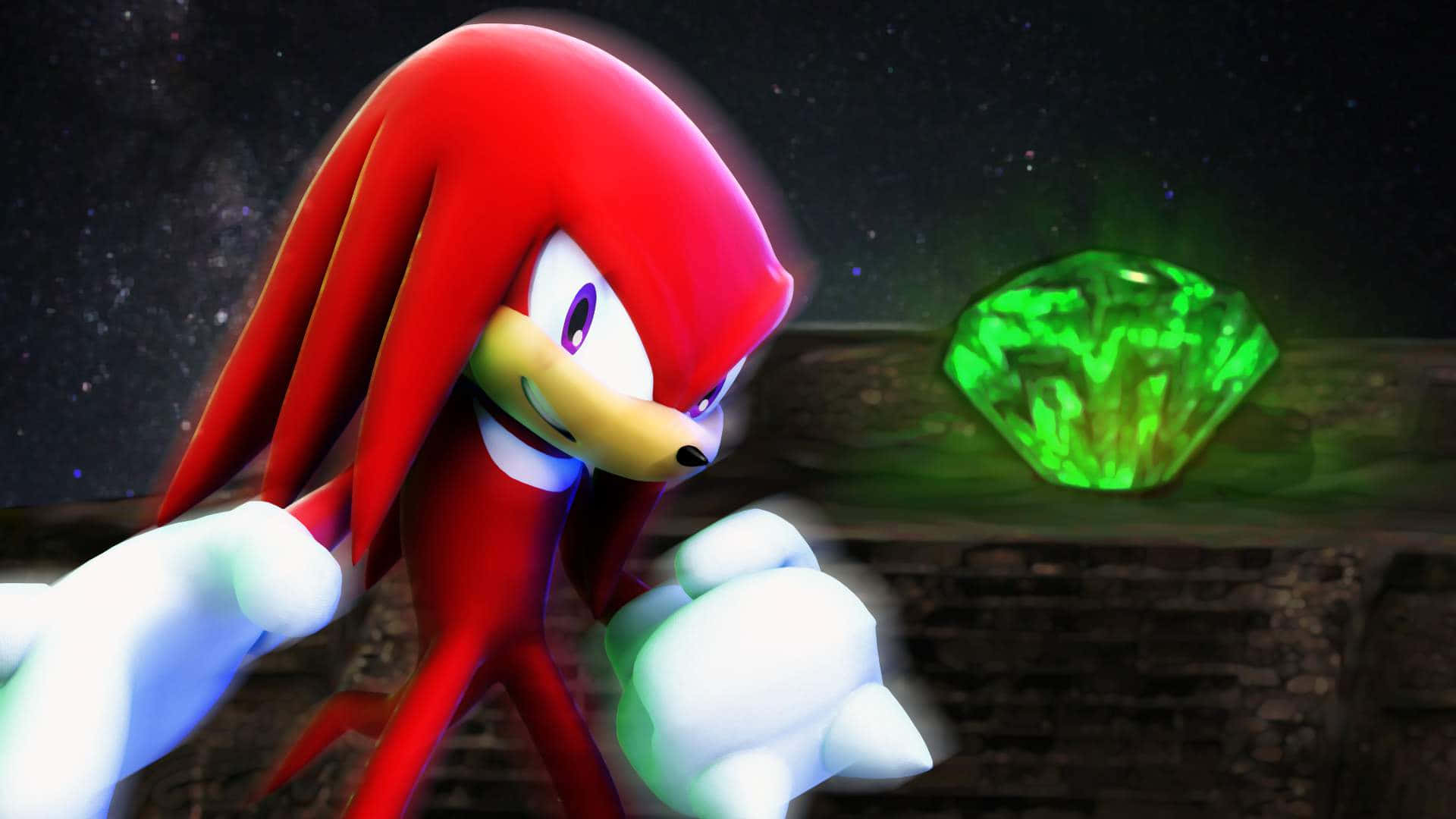 Knuckles À Côté De L'émeraude Maîtresse Fond d'écran