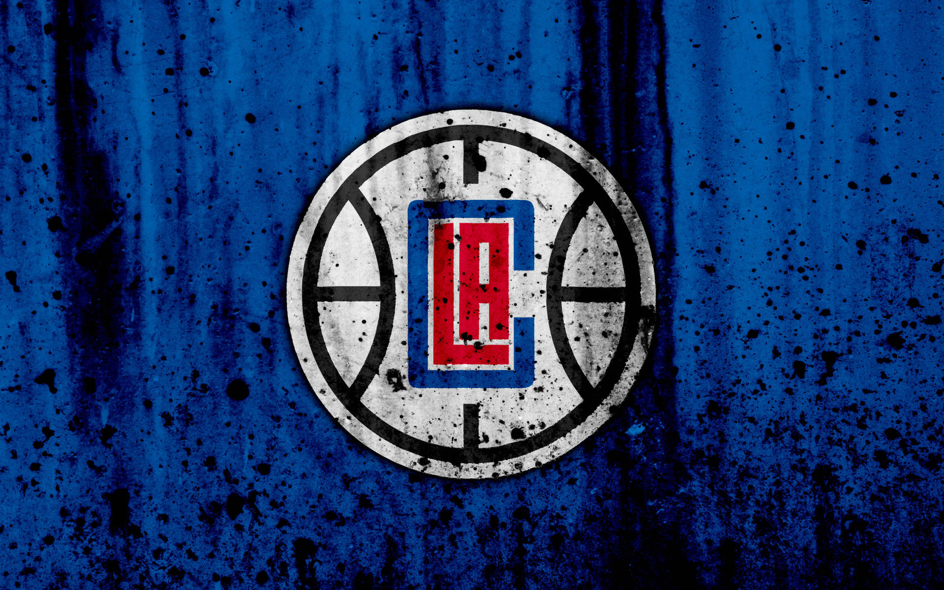 Losangeles Clippers Arte Em Grunge Azul Papel de Parede
