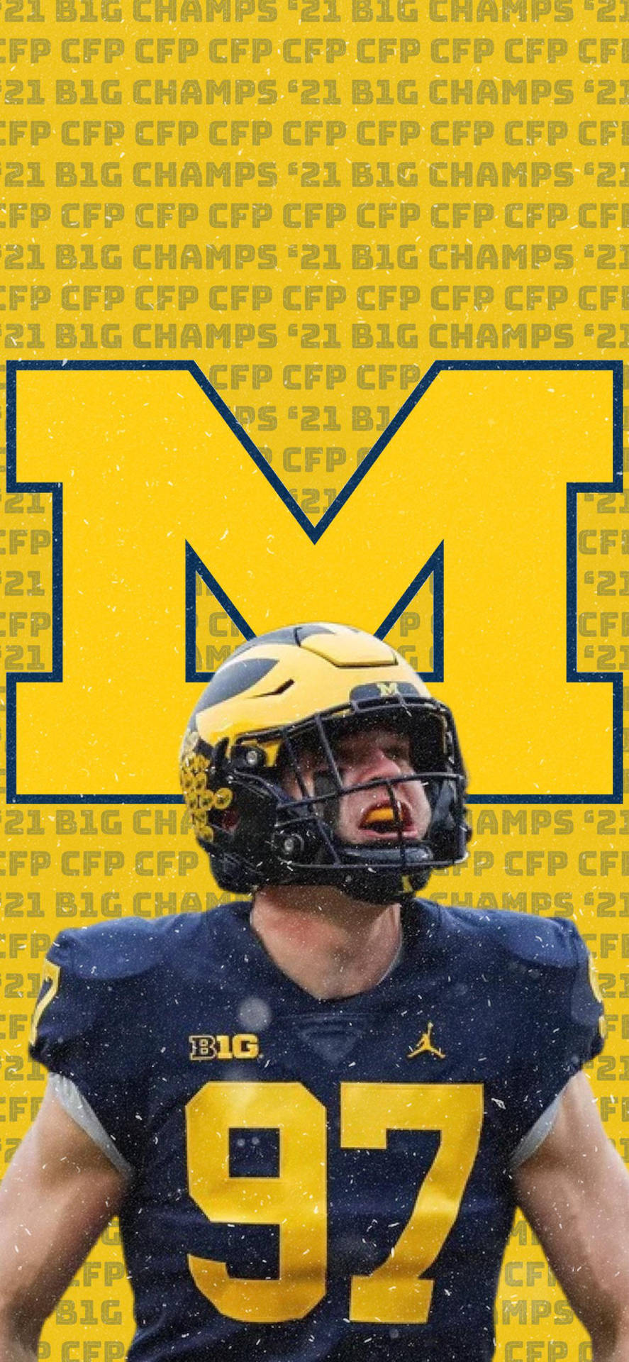Michigan Wolverines Nr. 97 Aidan Hutchinson Bakgrunnsbildet