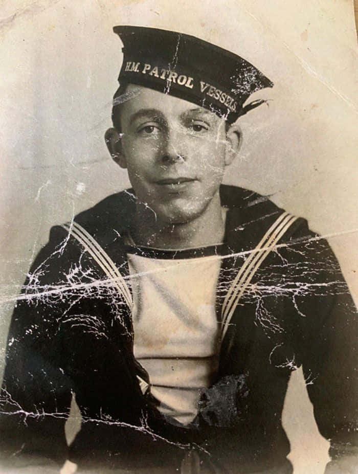 Remastradgammal Bild Av En Sjöman.