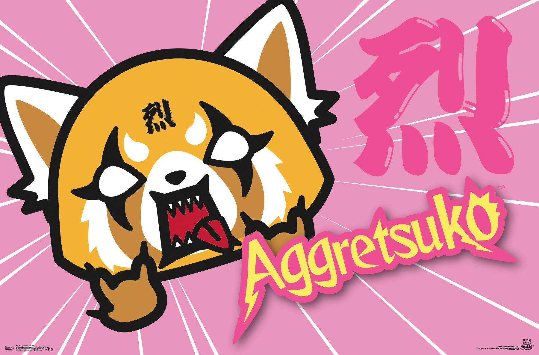 Panda Aggretsuko Rose Fond d'écran