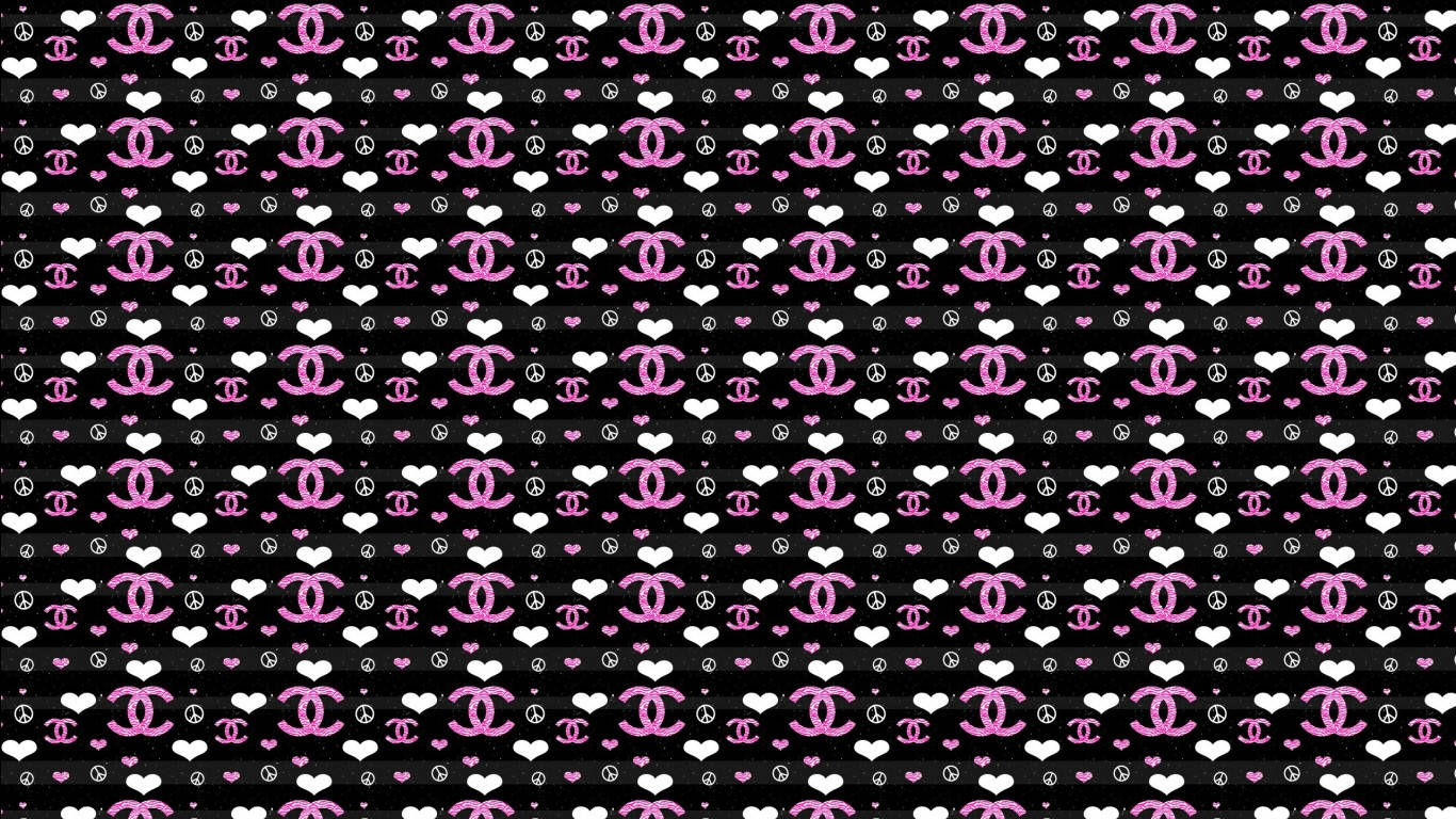Pink Chanel Logo 1366 X 768 Wallpaper