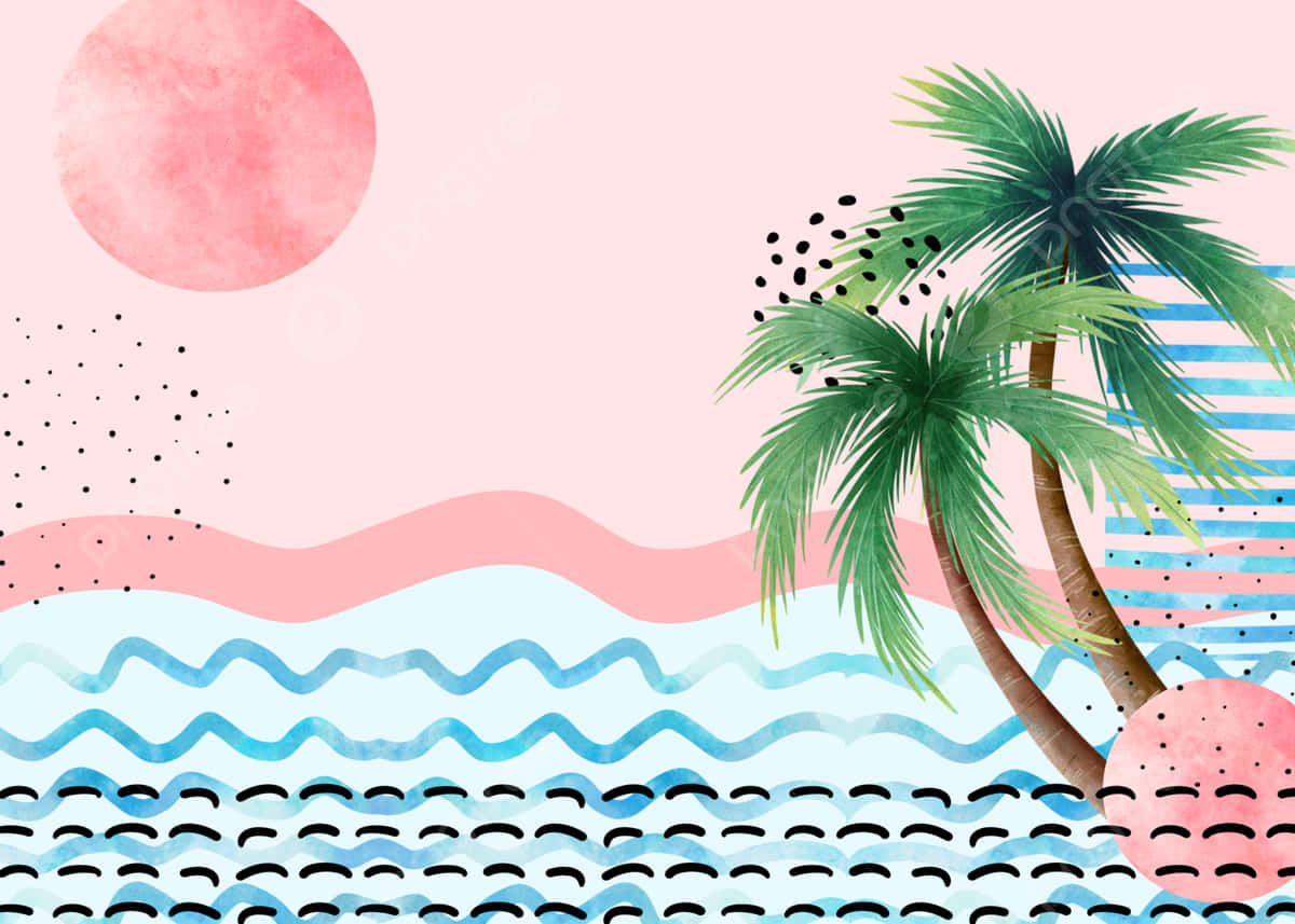 Aproveiteo Verão Com Estilo Com Um Toque De Rosa Na Tela Do Seu Computador Ou Celular. Papel de Parede