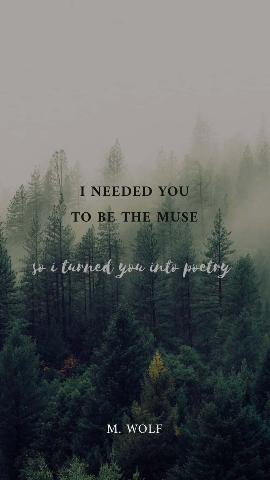 Jeg har brug for dig til at være musen - M Wolf. Wallpaper