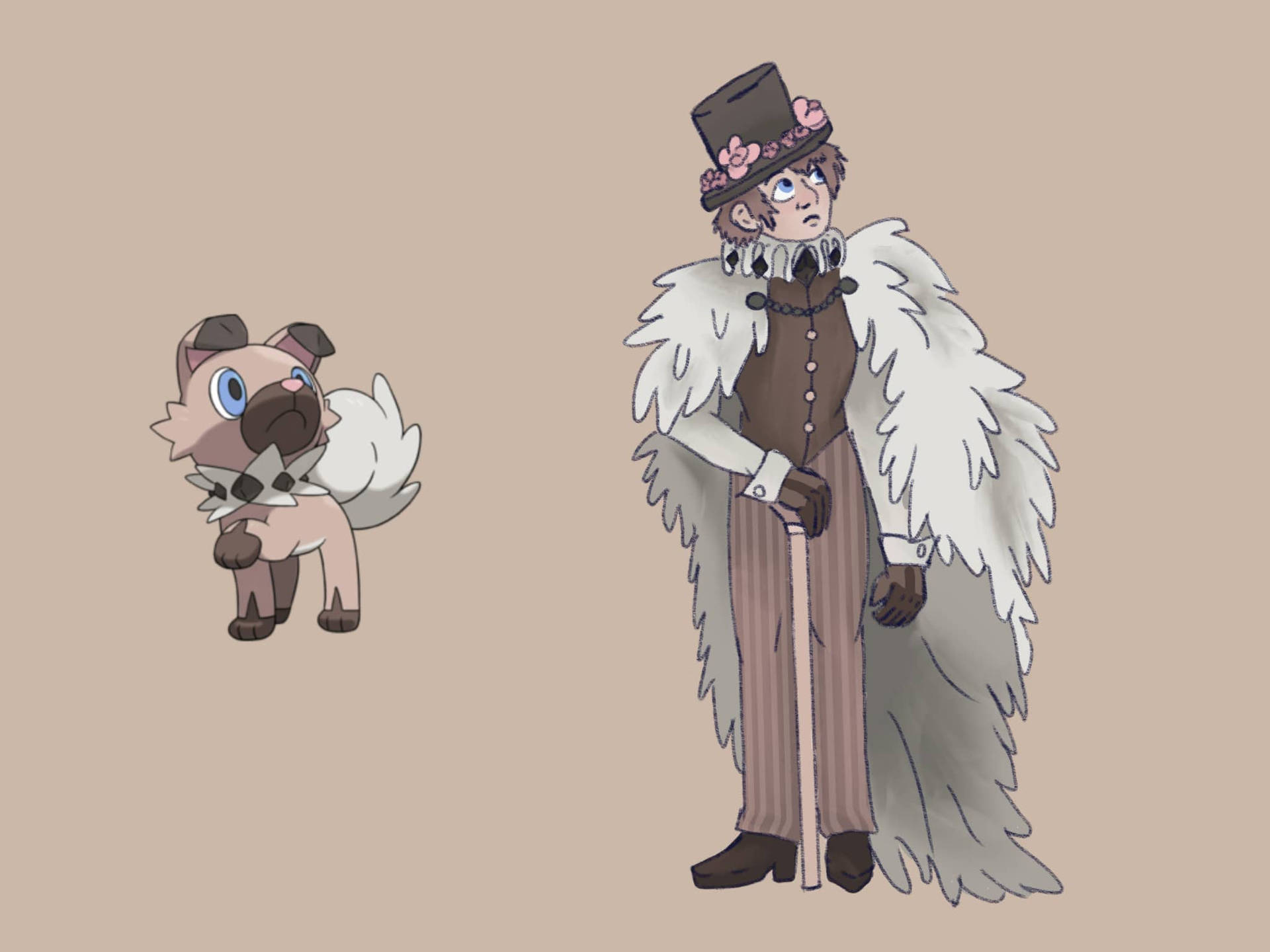 Rockruff Adorable En Forme Humaine : Art De Fan Pokémon Fond d'écran