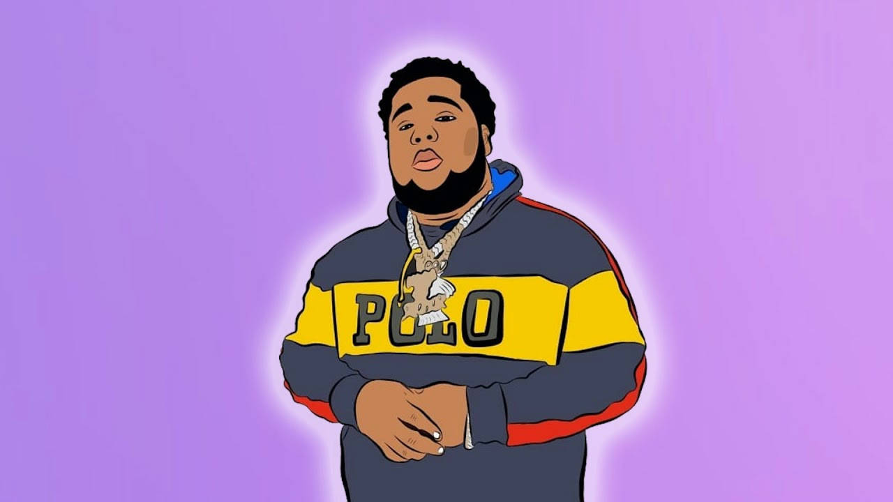 Digitalezeichnung Von Rod Wave Wallpaper