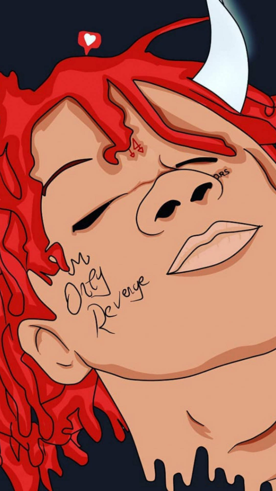 Give din skærm et liv med Trippie Redd Vector Art Wallpaper. Wallpaper