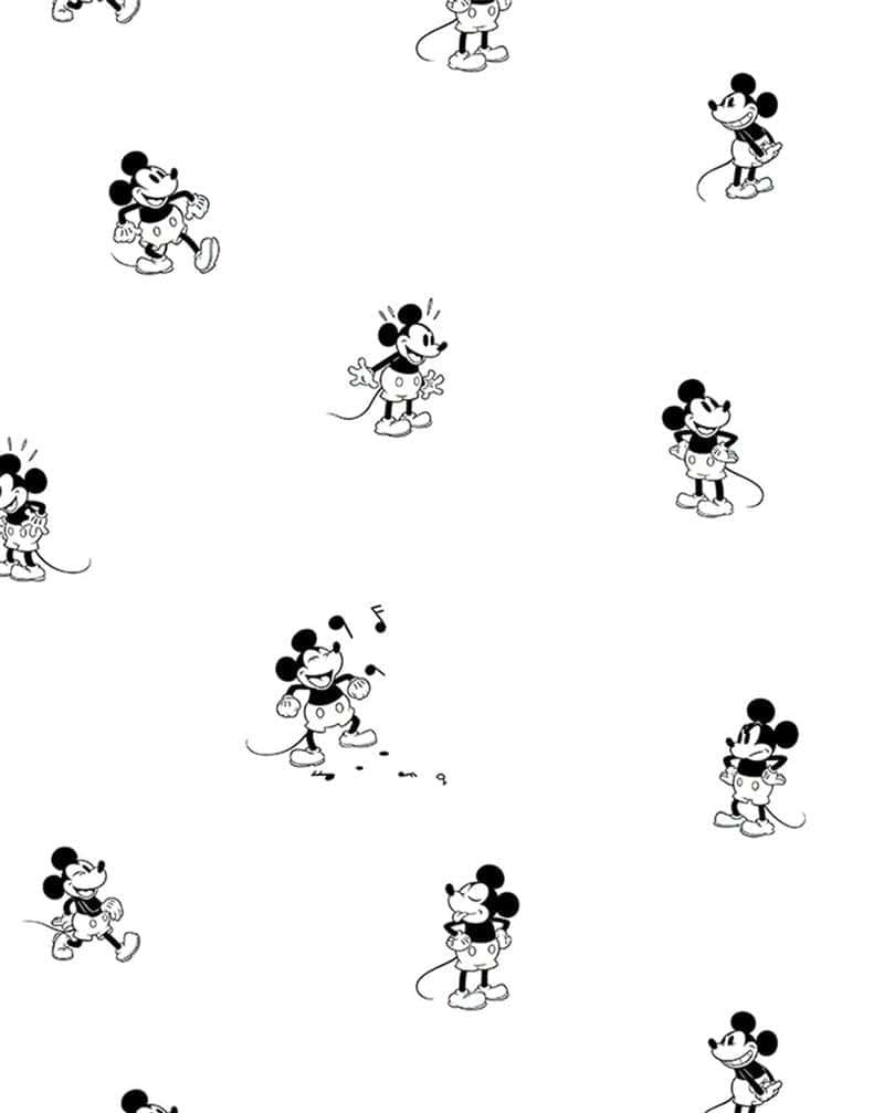 Vier De Vreugde Van Disney Met Witte Mickey Mouse Achtergrond