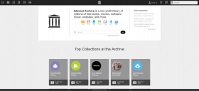 Internet Archive main page in August 2016