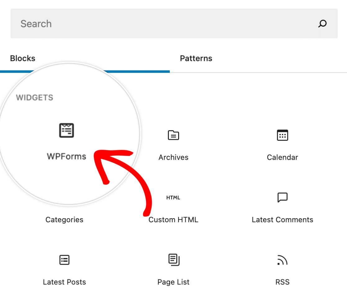 WPForms widget