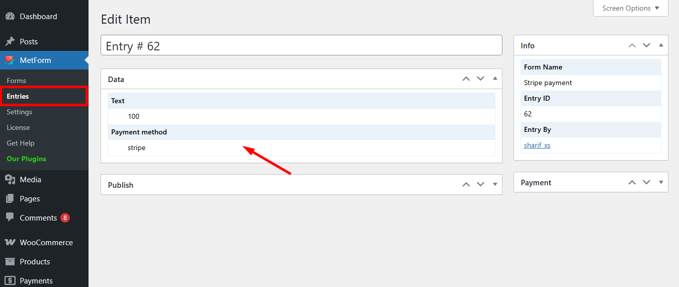 Check Metform's entries