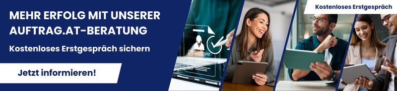 Banner zum kostenlosen Erstgespräch der auftrag.at-Beratung